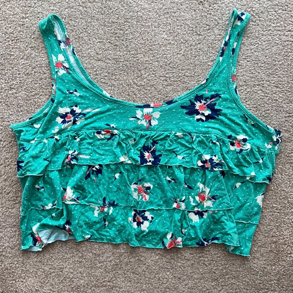 Ruffle Crop Top Tank Top